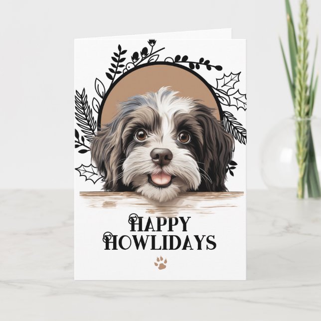 Happy Howlidays Havanese Dog Weihnachten (Vorderseite)