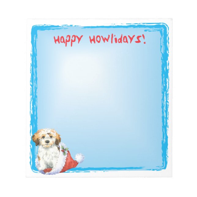 Happy Howlidays Havanese Notizblock (Vorderseite)