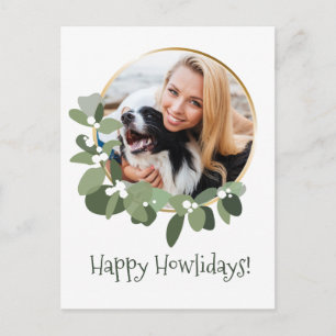 Happy Howlidays Hund Custom Holiday Postkarte