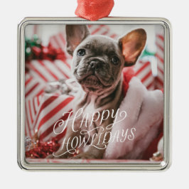 Happy Howlidays Hund Foto Ornament Aus Metall