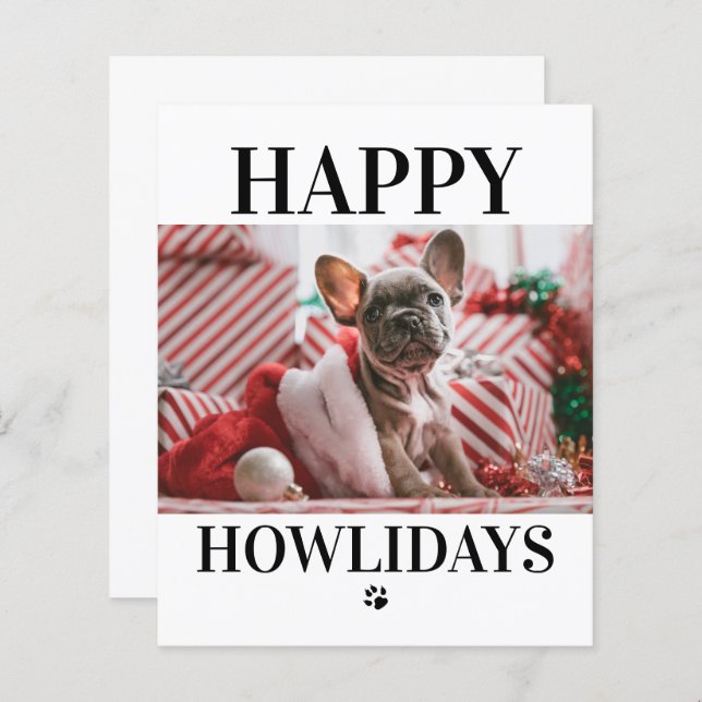 Happy Howlidays Hund Weihnachten 5 Foto-Karte (Vorne/Hinten)