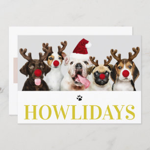 Happy Howlidays Hund Weihnachten 5 Foto-Karte Einladung