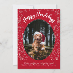 Happy Howlidays Hund Weihnachtskarte für Haustiere Einladung