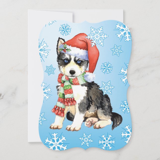 Happy Howlidays Husky Feiertagskarte (Vorderseite)