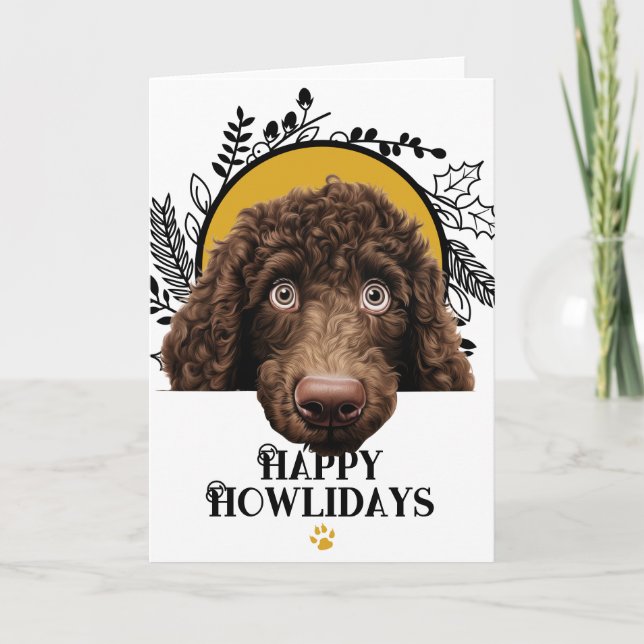 Happy Howlidays Irish Water Spaniel Weihnachten (Vorderseite)
