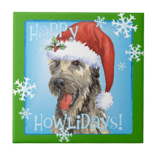 Happy Howlidays Irish Wolfhound Fliese