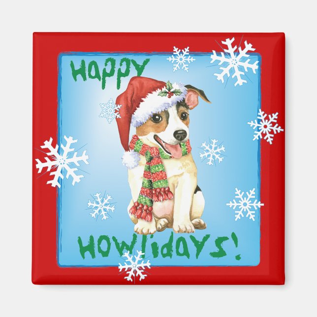 Happy Howlidays Jack Russell Terrier Magnet (Vorne)