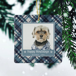 Happy Howlidays Kariert Dod Foto Weihnachten Keramikornament