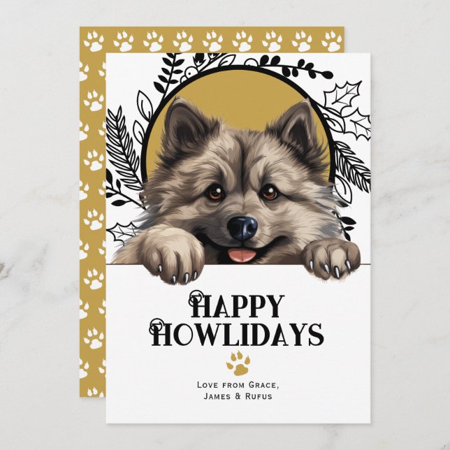 Happy Howlidays Keeshond Dog Weihnachten (Vorne/Hinten)