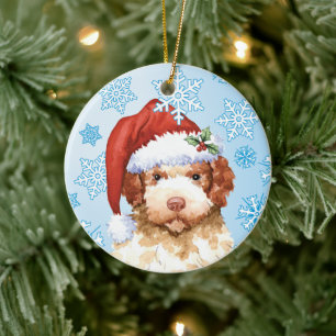 Happy Howlidays Lagotto Keramik Romagnolo Keramik Ornament