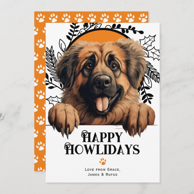 Happy Howlidays Leonberger Dog Weihnachten (Vorne/Hinten)