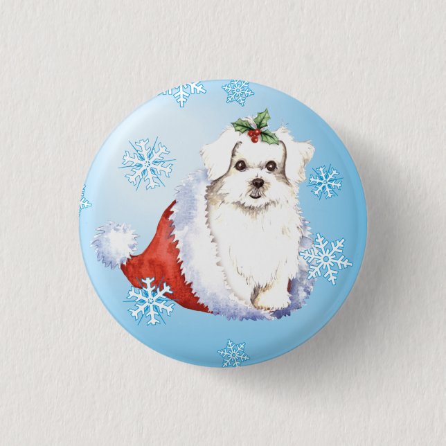 Happy Howlidays Maltese Button (Vorderseite)