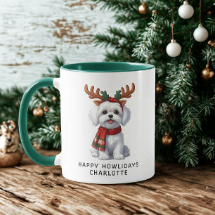 Happy Howlidays Maltese Dog Weihnachtskaffee Tasse