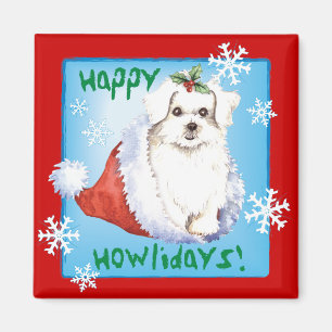Happy Howlidays Maltese Magnet