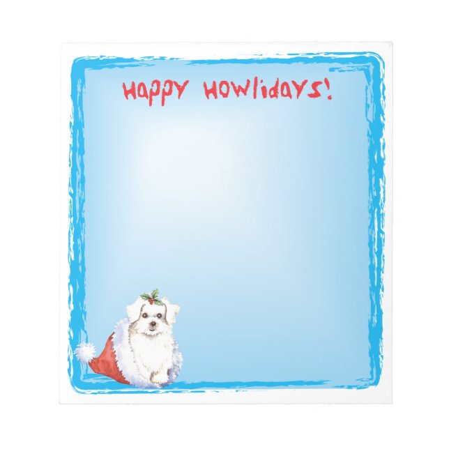 Happy Howlidays Maltese Notizblock (Vorderseite)