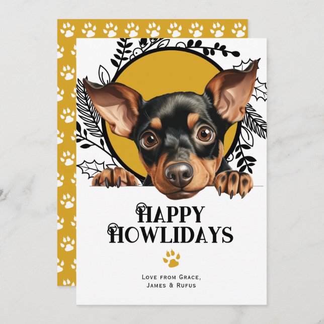 Happy Howlidays Manchester Terrier Dog Weihnachten (Vorne/Hinten)