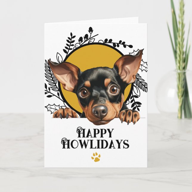 Happy Howlidays Manchester Terrier Dog Weihnachten (Vorderseite)