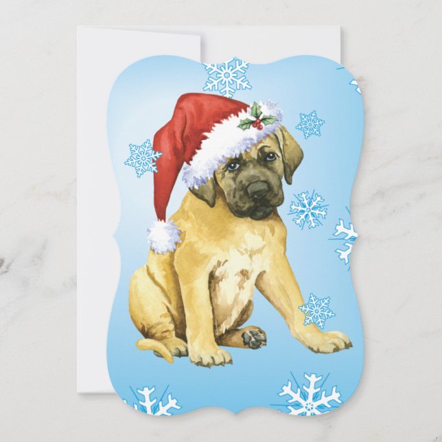 Happy Howlidays Mastiff Feiertagskarte (Vorderseite)