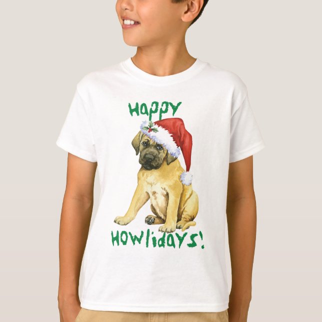 Happy Howlidays Mastiff T - Shirt (Vorderseite)