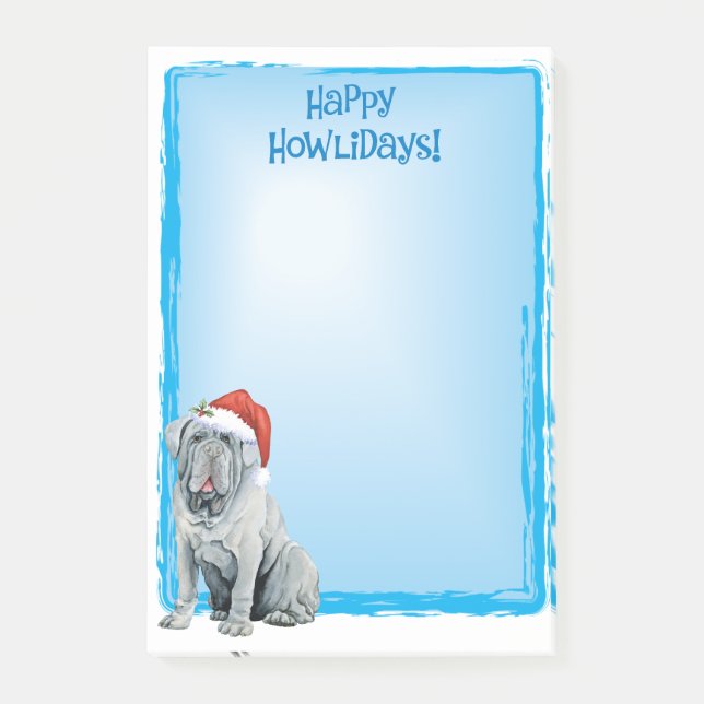 Happy Howlidays Mastino Post-it Notes Klebezettel (Vorderseite)