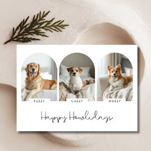 Happy Howlidays mit 3 Pet Name Foto Weihnachten