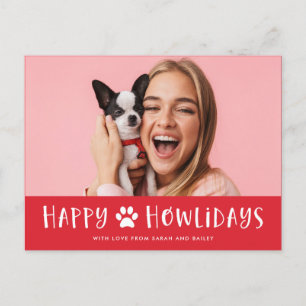 Happy Howlidays mit Foto Funny Dog Christmas Feiertagspostkarte