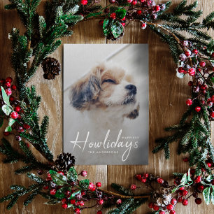Happy Howlidays   Modernes Hundelfest Foto Weihnac Feiertagskarte
