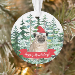 Happy Howlidays Mops Hunde Weihnachten Ornament