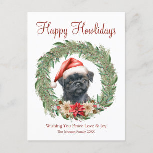Happy Howlidays Niedlich Affenpinscher Hund Feiertagspostkarte