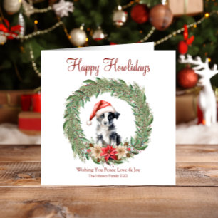 Happy Howlidays Niedlich Border Collie Dog Feiertagskarte