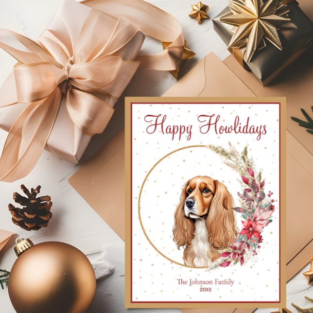 Happy Howlidays Niedlich Hund Feiertagspostkarte (Von Creator hochgeladen)