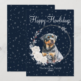 Happy Howlidays Niedlich Rottweiler Hund Feiertagskarte