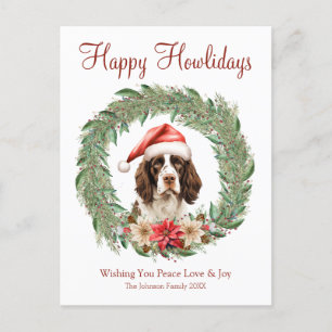 Happy Howlidays Niedlich Springer Spaniel Hund Feiertagspostkarte