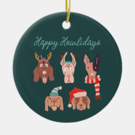 Happy Howlidays Niedliche Weihnachtshunde Keramik Ornament