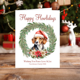 Happy Howlidays Niedlicher Beagle Hund Feiertagskarte