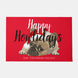 Happy Howlidays Niedlicher französischer Bulldogge Fußmatte
