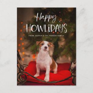 Happy Howlidays Niedlicher Haustier Hund Weihnac Feiertagspostkarte