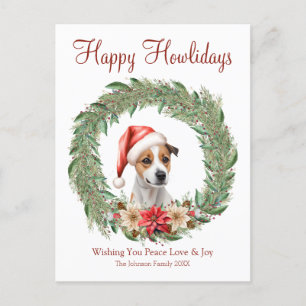 Happy Howlidays Niedlicher Jack Russel Dog Feiertagspostkarte