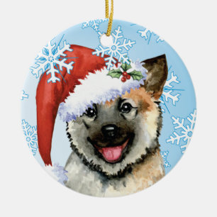 Happy Howlidays Norwegischer Elkhound Keramik Ornament