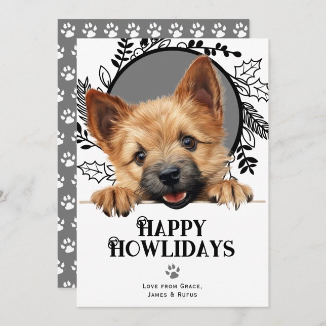 Happy Howlidays Norwich Terrier Dog Weihnachten (Vorne/Hinten)