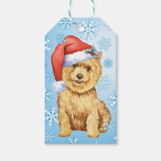 Happy Howlidays Norwich Terrier Geschenkanhänger (Vorderseite)