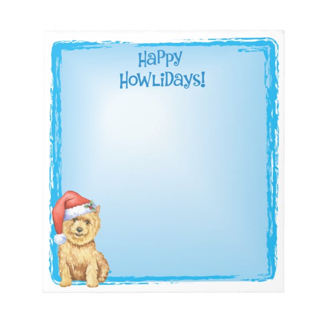 Happy Howlidays Norwich Terrier Notizblock (Vorderseite)