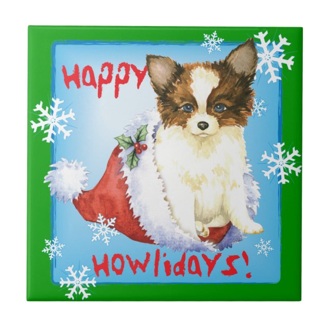 Happy Howlidays Papillon Fliese (Vorderseite)