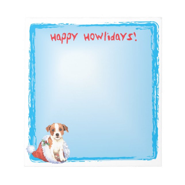 Happy Howlidays Parson Russell Terrier Notizblock (Vorderseite)