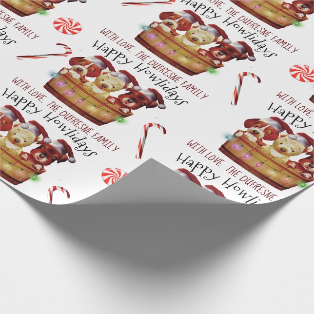 Happy Howlidays Personalisiert Wrapping Paper Geschenkpapier (Ecke)