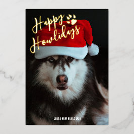 Happy Howlidays Personalisiertes Foto Folien Feiertagskarte