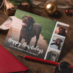 Happy Howlidays Pet Foto Collage Feiertagskarte<br><div class="desc">Pfosten für einen Moment! Mit unseren personalisierten Karten verwandeln Sie die schönsten Momente Ihres Pelzbabys in beliebte Urlaubskuefel. Zeigen Sie 4 Ihrer Lieblings-Lieblingsfotos und fügen Sie Ihre persönliche Drehung zu "Happy Ferien". Piew-fect-Überraschung mit eigenen Namen!</div>