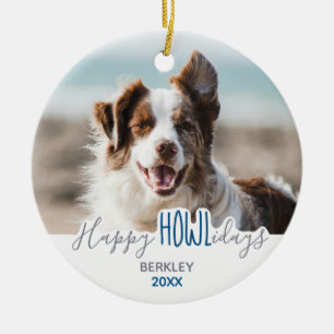 Happy HOWLidays Pet Foto Kinder Welpen Hund Weihna Keramik Ornament
