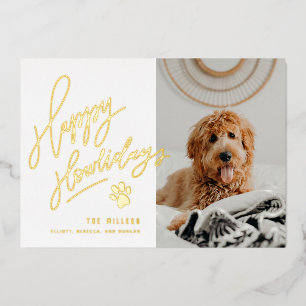 Happy Howlidays Pet Foto Weihnachten Folien Feiertagskarte