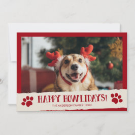 Happy Howlidays Pet Hund Foto Weihnachtskarte Feiertagskarte